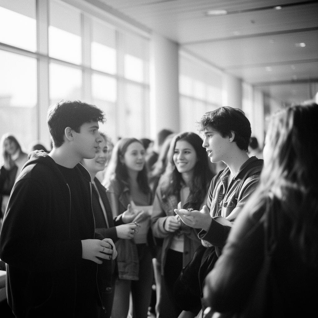 Comunidad joven en conversación